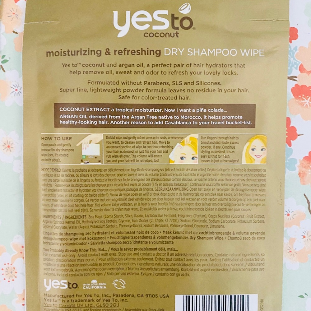 Yes To Coconut Ultra Hydrating Dry Shampoo Wipe - Picture 4 of 4
